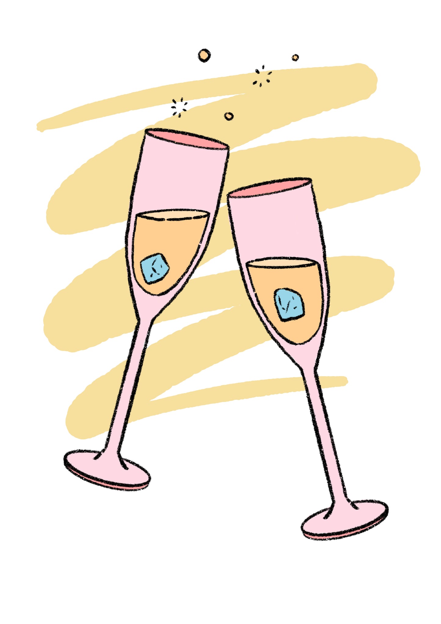 Champagne Cocktail A6 Greeting Card