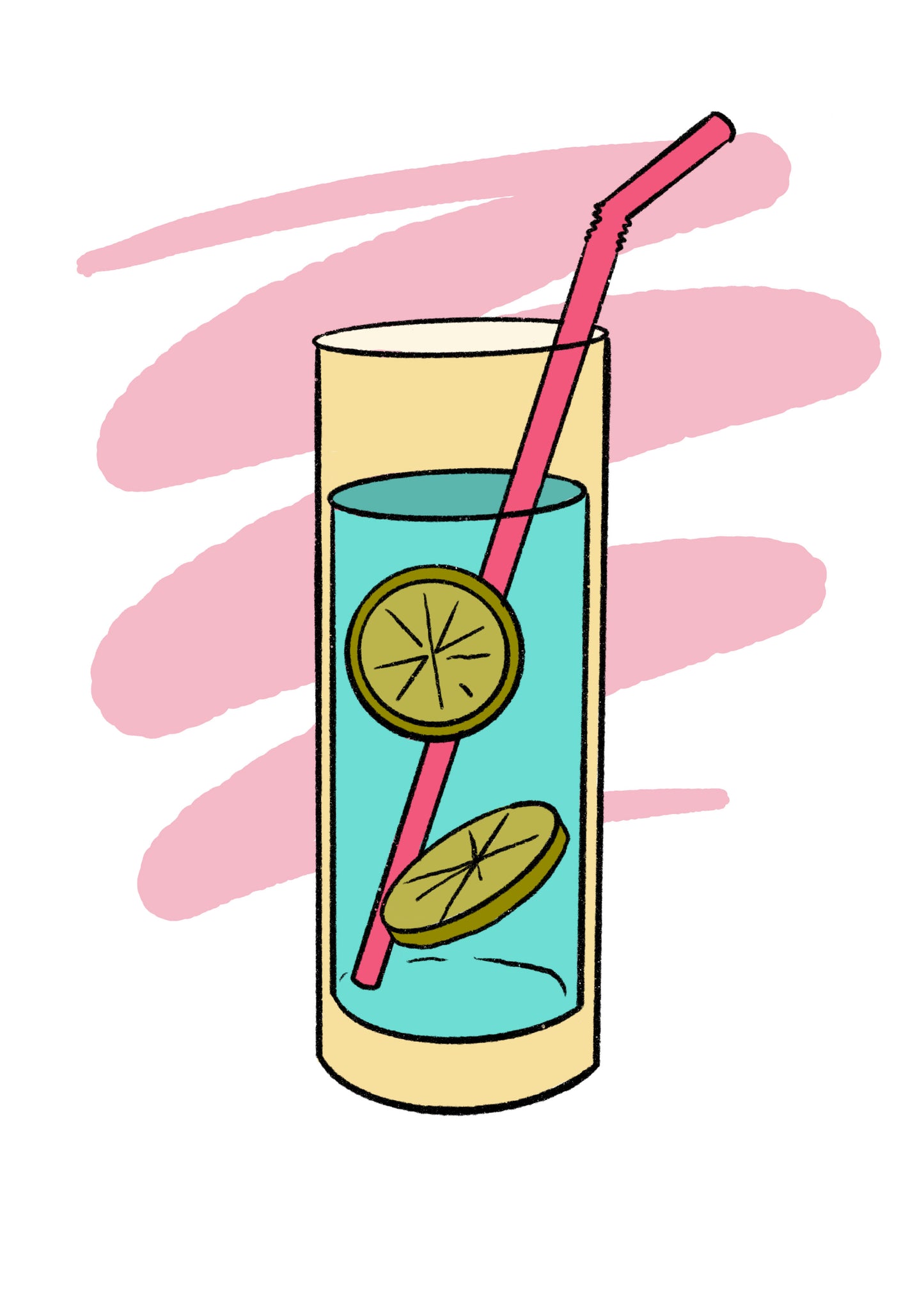 Lime Cooler Cocktail A6 Greeting Card