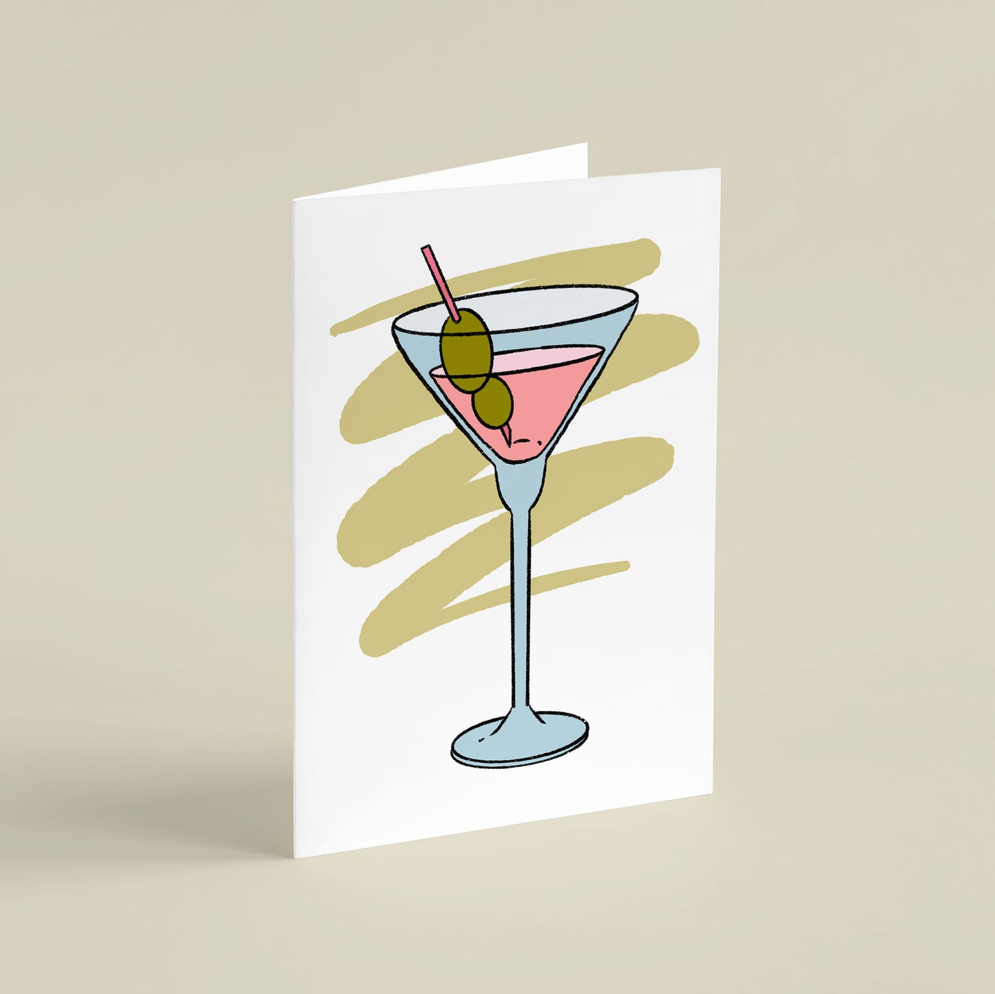 Martini Cocktail A6 Greeting Card