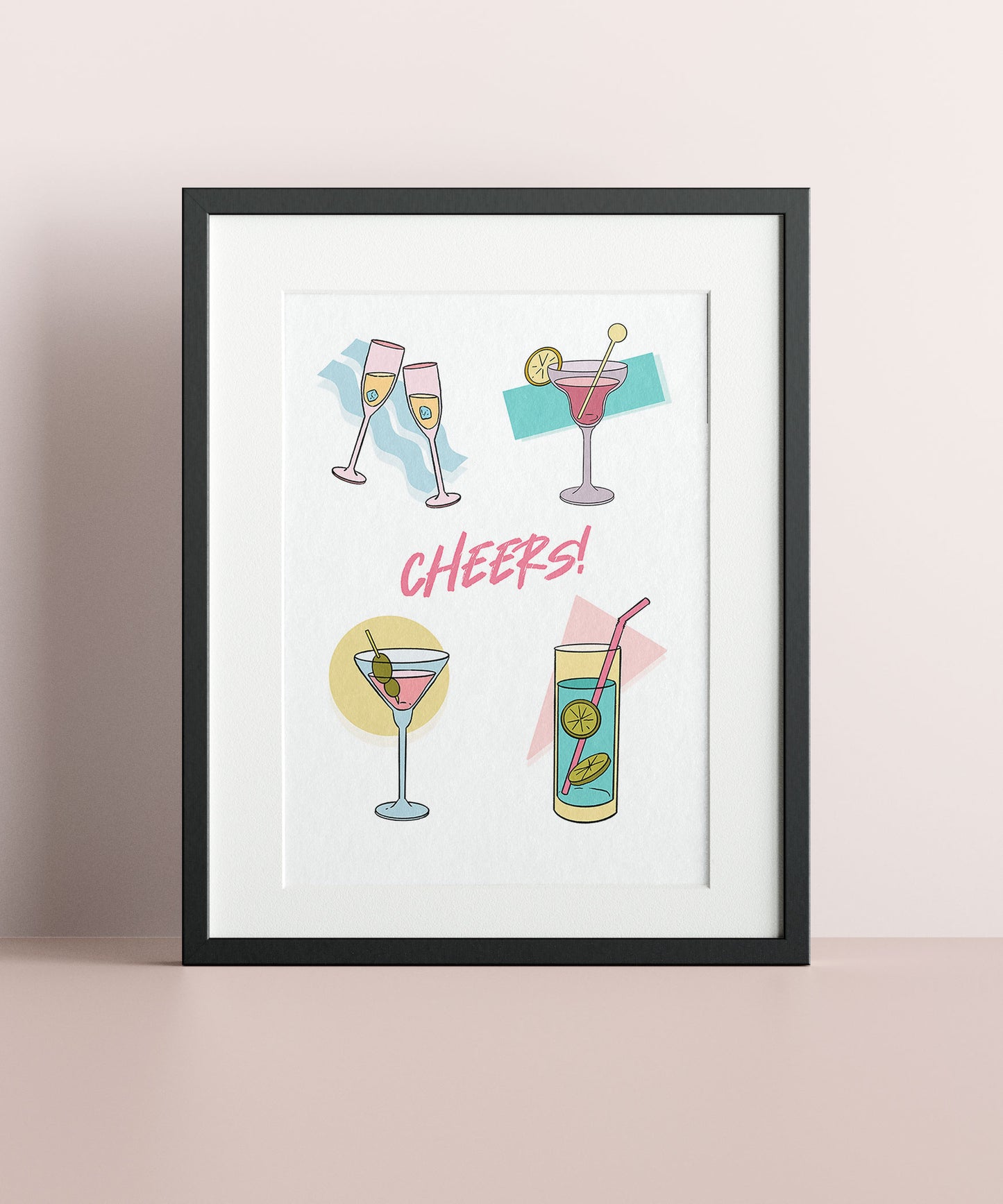 'Cheers' 80's Cocktail Giclée Art Print