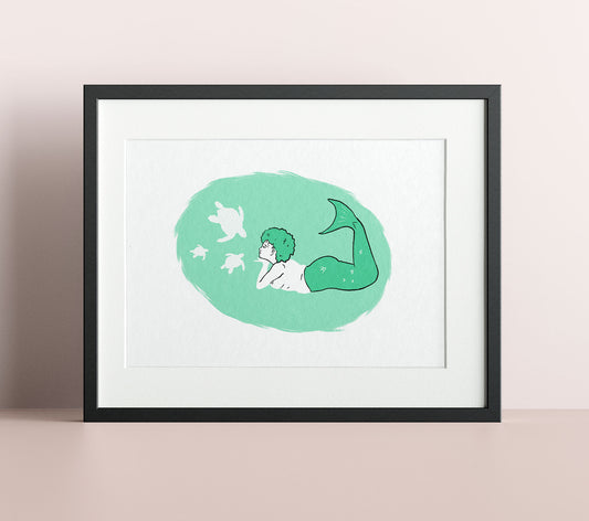 Body Positive Mermaids Giclée Art Print - Turtles