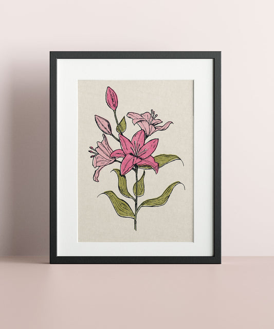 Pink Tiger Lily Giclée Print