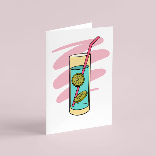 Lime Cooler Cocktail A6 Greeting Card