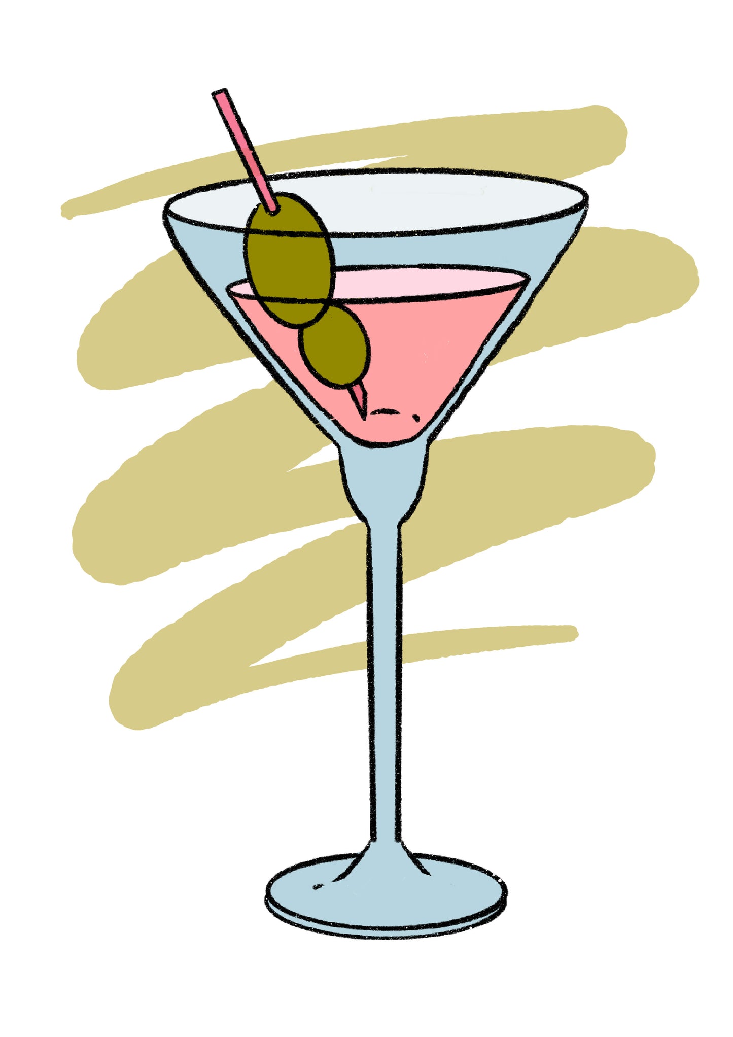 Martini Cocktail A6 Greeting Card