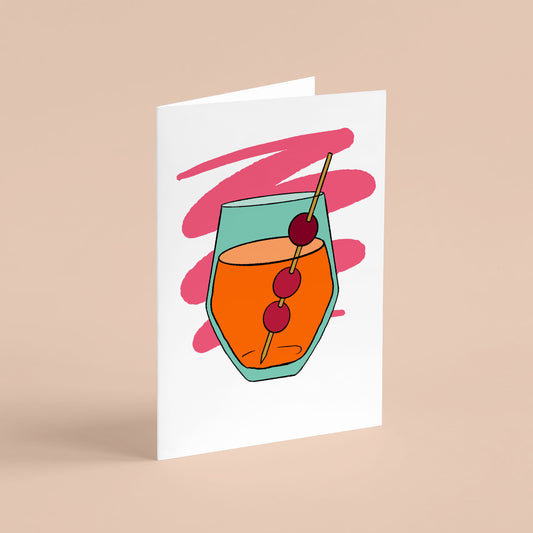 Negroni Cocktail A6 Greeting Card